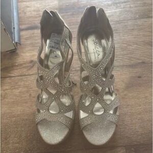 Sbicca Shimmering Gold Strappy Heels